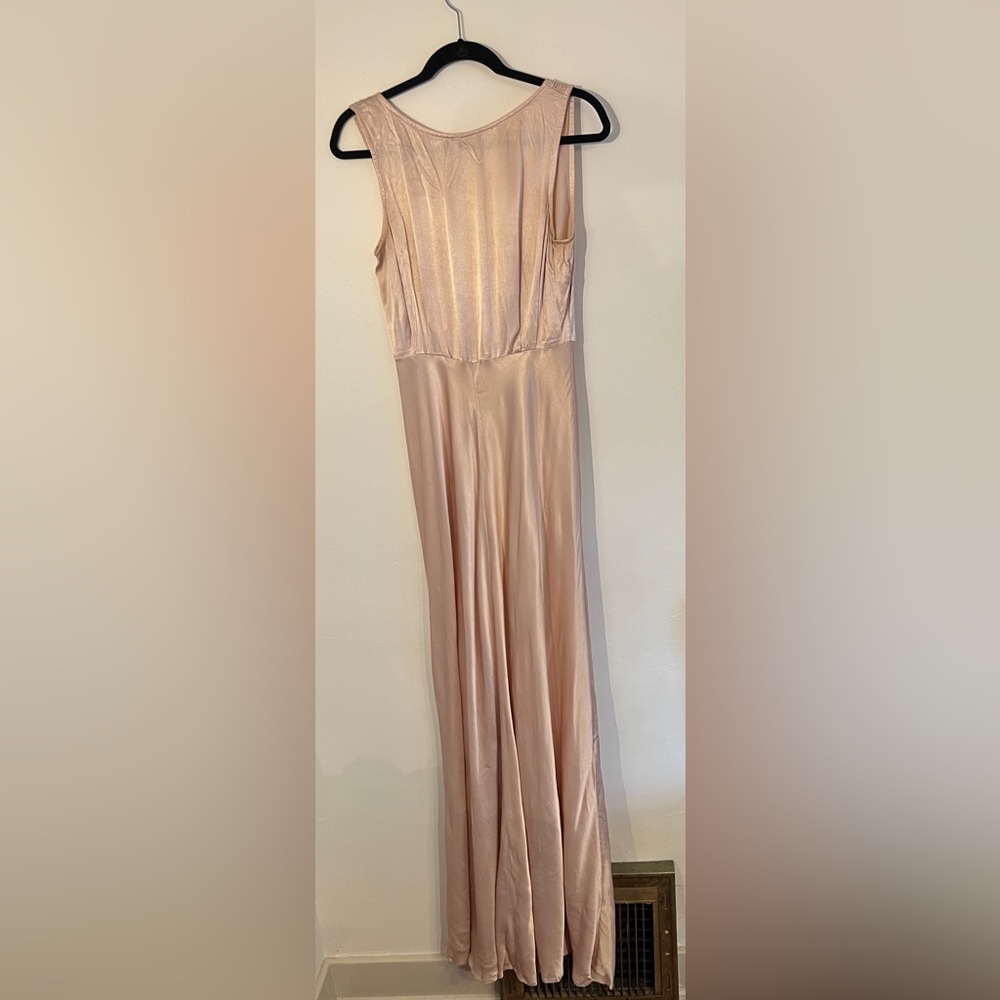 Ghost London Satin Champagne colored Maxi Dress